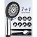Hard Water Filter Shower Head with 15 Stage Filter, 8 Spray Modes Water Saving High Pressure Shower Head and 1.5M Hose, Universal Handheld Filtered Shower Heads for Residual Chlorine Removal