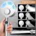 High Pressure Shower Heads with 18 Stage Filtration, 4 Spray Modes Hard Water Filter Shower Head and Hose, 5" Large Panel Bathroom Handheld Showerhead for 99% Residual Chlorine Remove - Silver