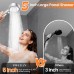 High Pressure Shower Heads with 18 Stage Filtration, 4 Spray Modes Hard Water Filter Shower Head and Hose, 5" Large Panel Bathroom Handheld Showerhead for 99% Residual Chlorine Remove - Silver